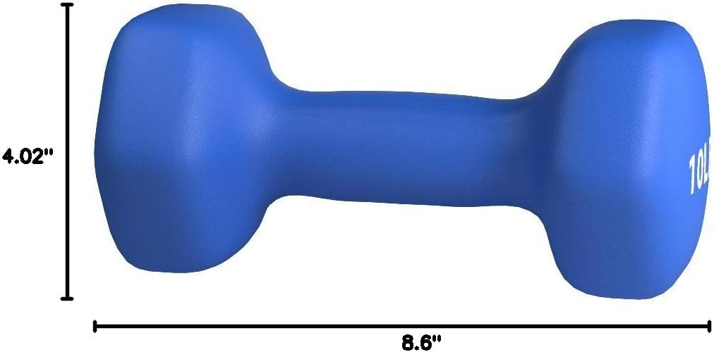 Neoprene Dumbbell Hand Weights - Non-Slip Grip for Home Gym & Strength Training