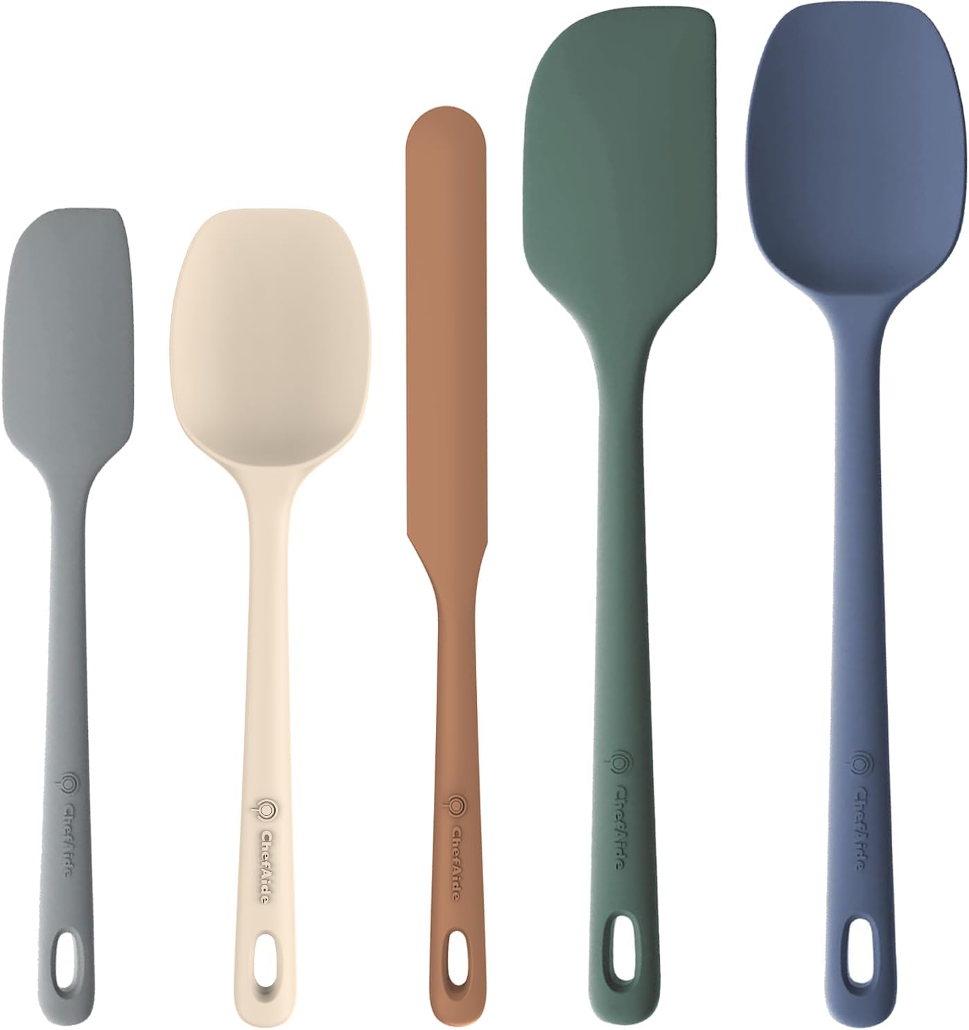 Food Grade Rubber Spatula - Heat Resistant Up to 600°F with Ergonomic Grip Handle for Nonstick Cookware
