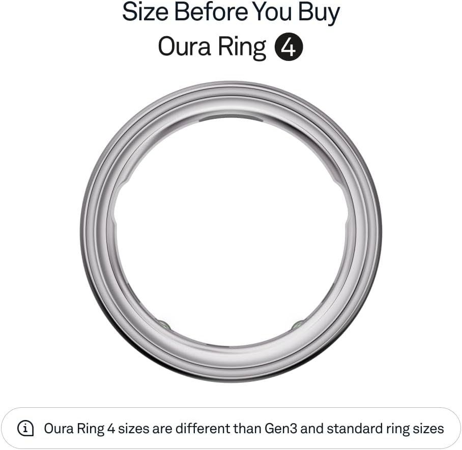 Oura Ring 4 - Silver - Size 8 - Smart Ring for Sleep, Fitness & Health Tracking