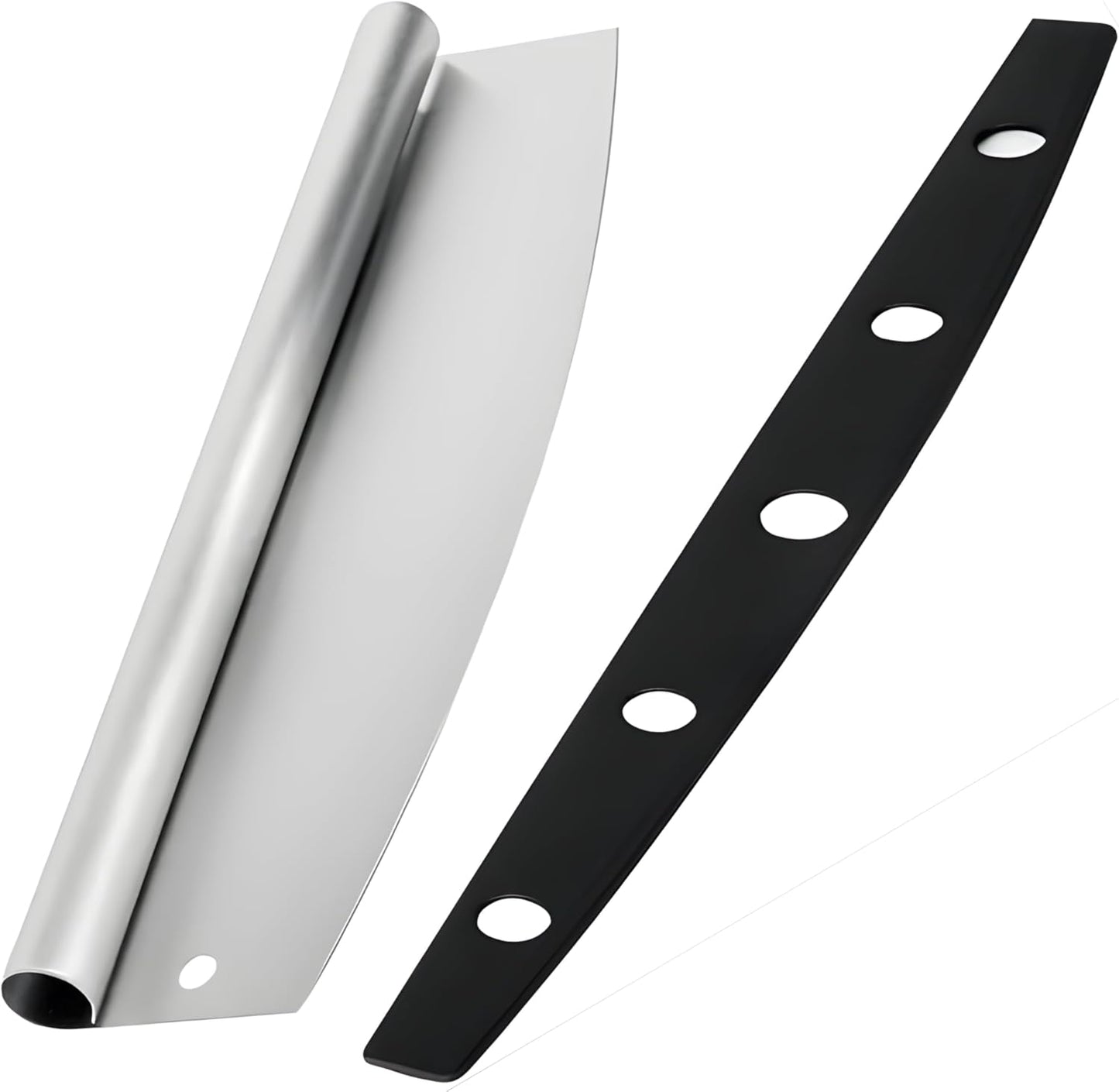 Multifunctional Stainless Steel Pizza Cutter & Chopper - Heavy-Duty Chef Knife Style Slicer