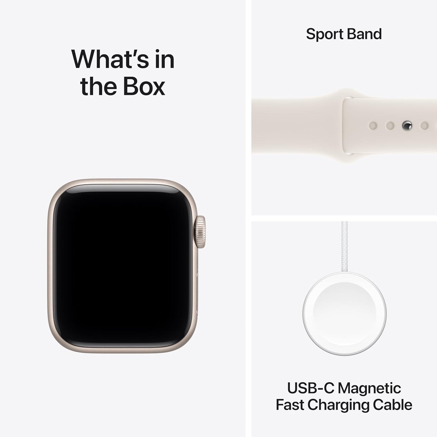 Apple Watch SE 3 [GPS 40mm] Smartwatch with Starlight Aluminum Case & Sport Band S/M