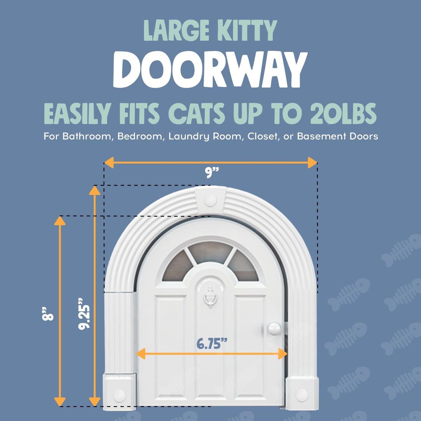 Meow Manor Cat Door for Interior Doors - No-Flap Design for Cats Up to 20 lbs