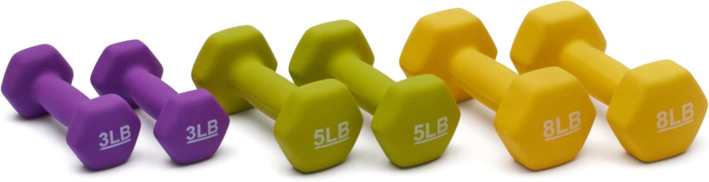Neoprene Dumbbell Hand Weights - Non-Slip Grip for Home Gym & Strength Training