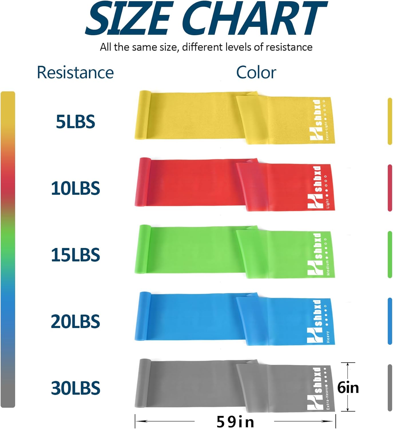 Resistance Bands Set - Latex Free Exercise Bands for Workout, Physical Therapy & Stretching