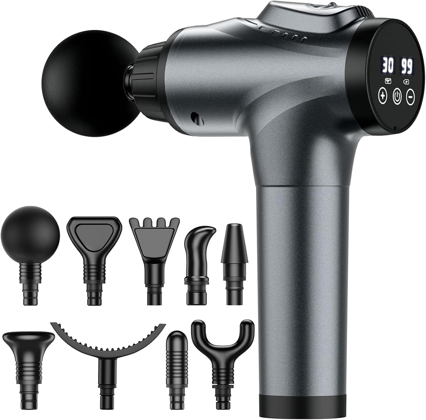 Massage Gun - Professional Deep Tissue Percussion Massager with 30 Speed Levels & 9 Heads