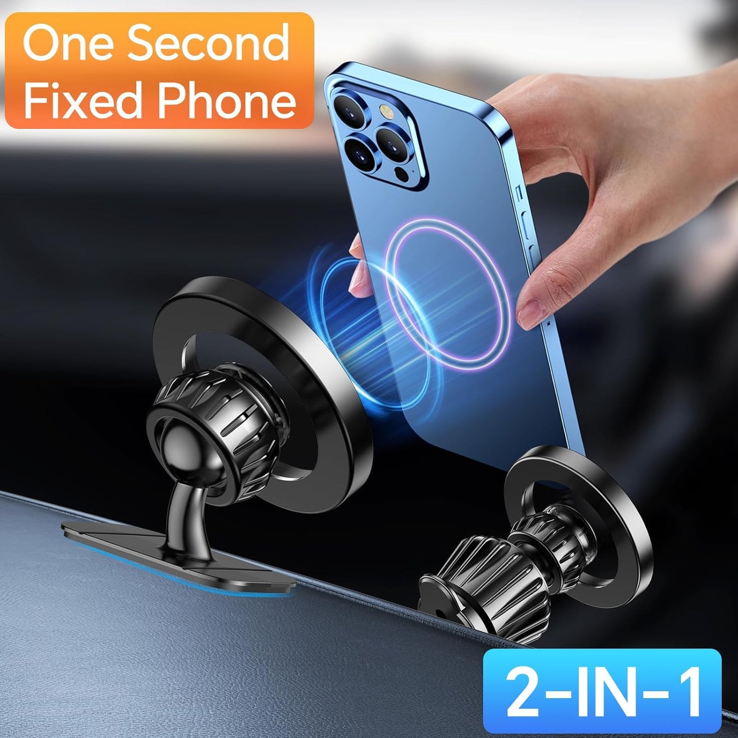 MagSafe Car Mount with 20 Strong Magnets - 360° Magnetic Phone Holder for iPhone