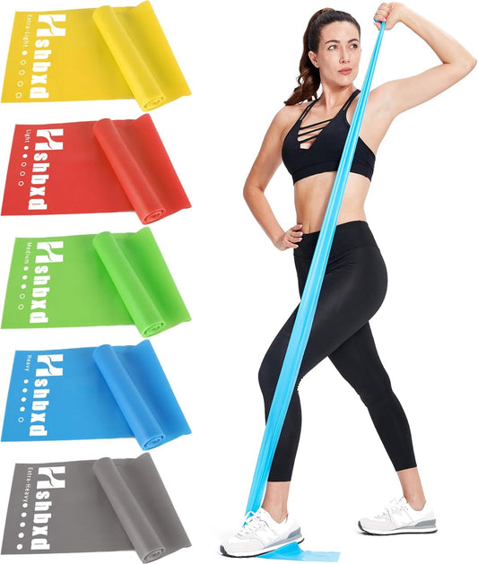 Resistance Bands Set - Latex Free Exercise Bands for Workout, Physical Therapy & Stretching