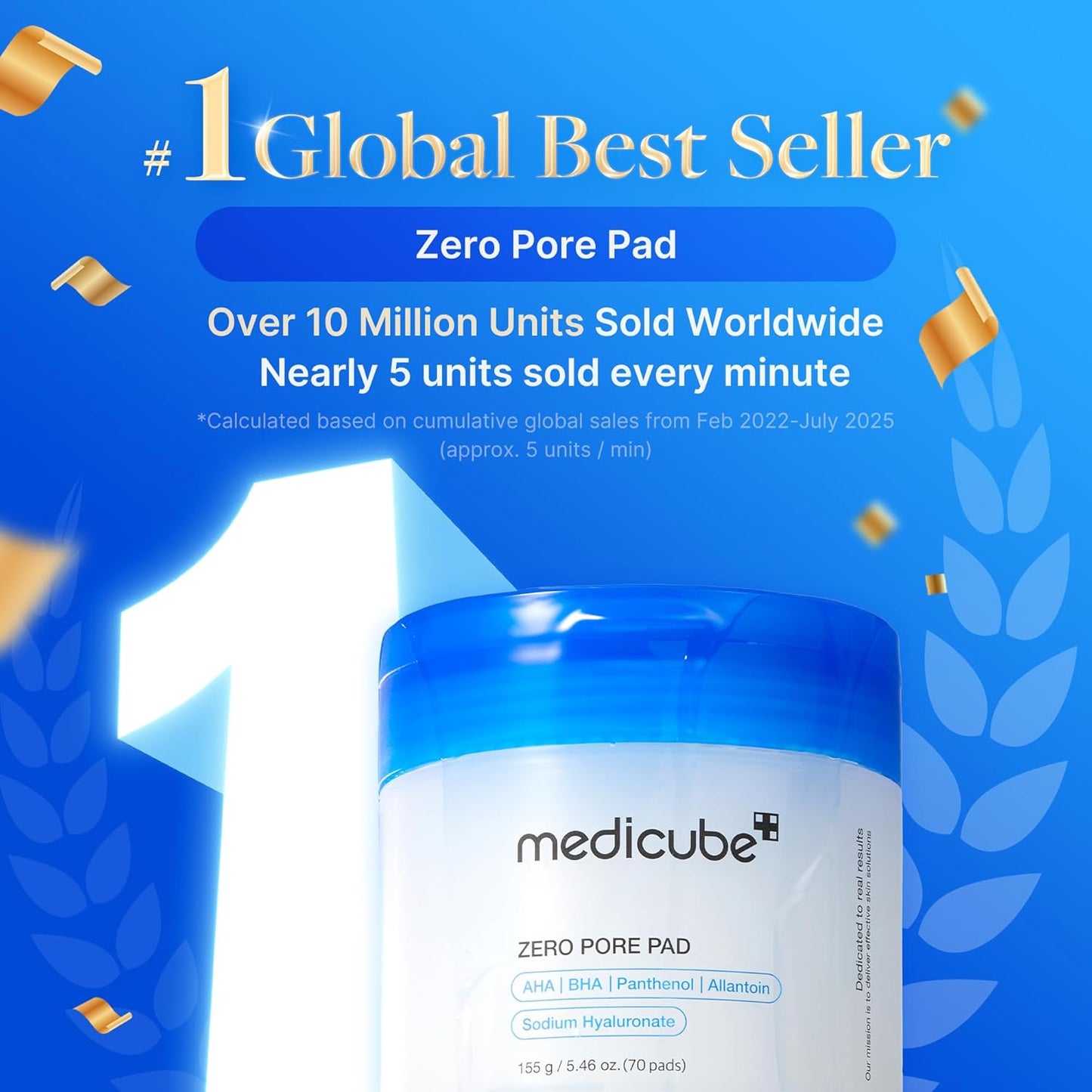 Toner Pads Zero Pore Pad 2.0 - Dual-Textured Exfoliating Pads with 4.5% AHA & 0.45% BHA - 70 Pads
