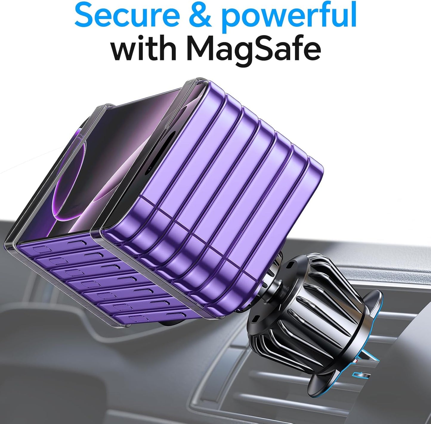 MagSafe Car Mount with 20 Strong Magnets - 360° Magnetic Phone Holder for iPhone
