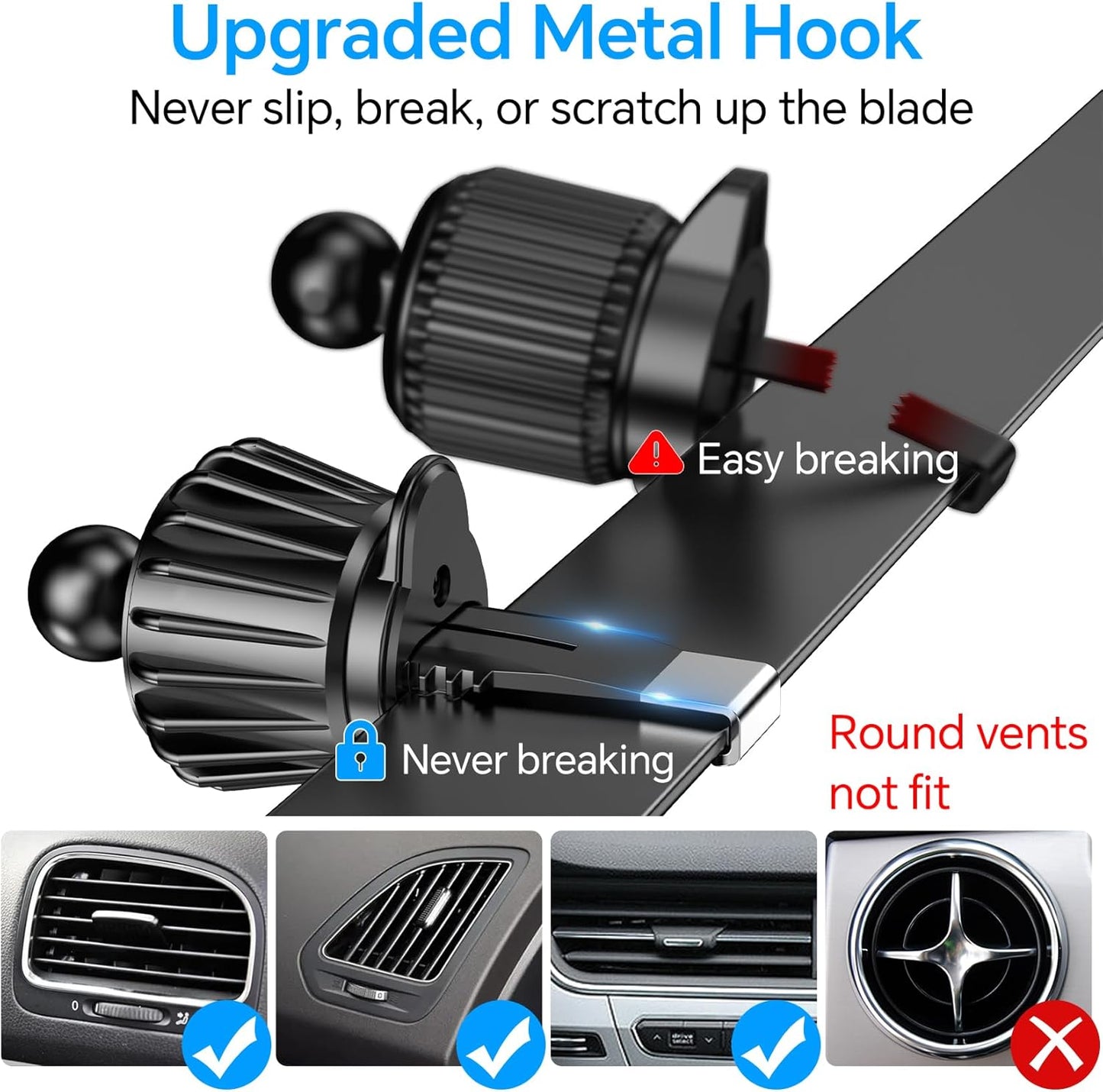 MagSafe Car Mount with 20 Strong Magnets - 360° Magnetic Phone Holder for iPhone