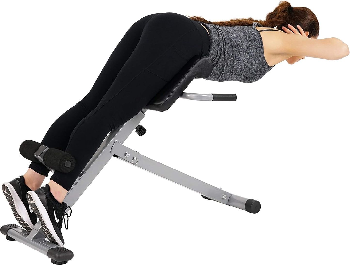 Foldable Roman Chair - Adjustable Hyperextension Bench for Back, Glute & Ab Workouts