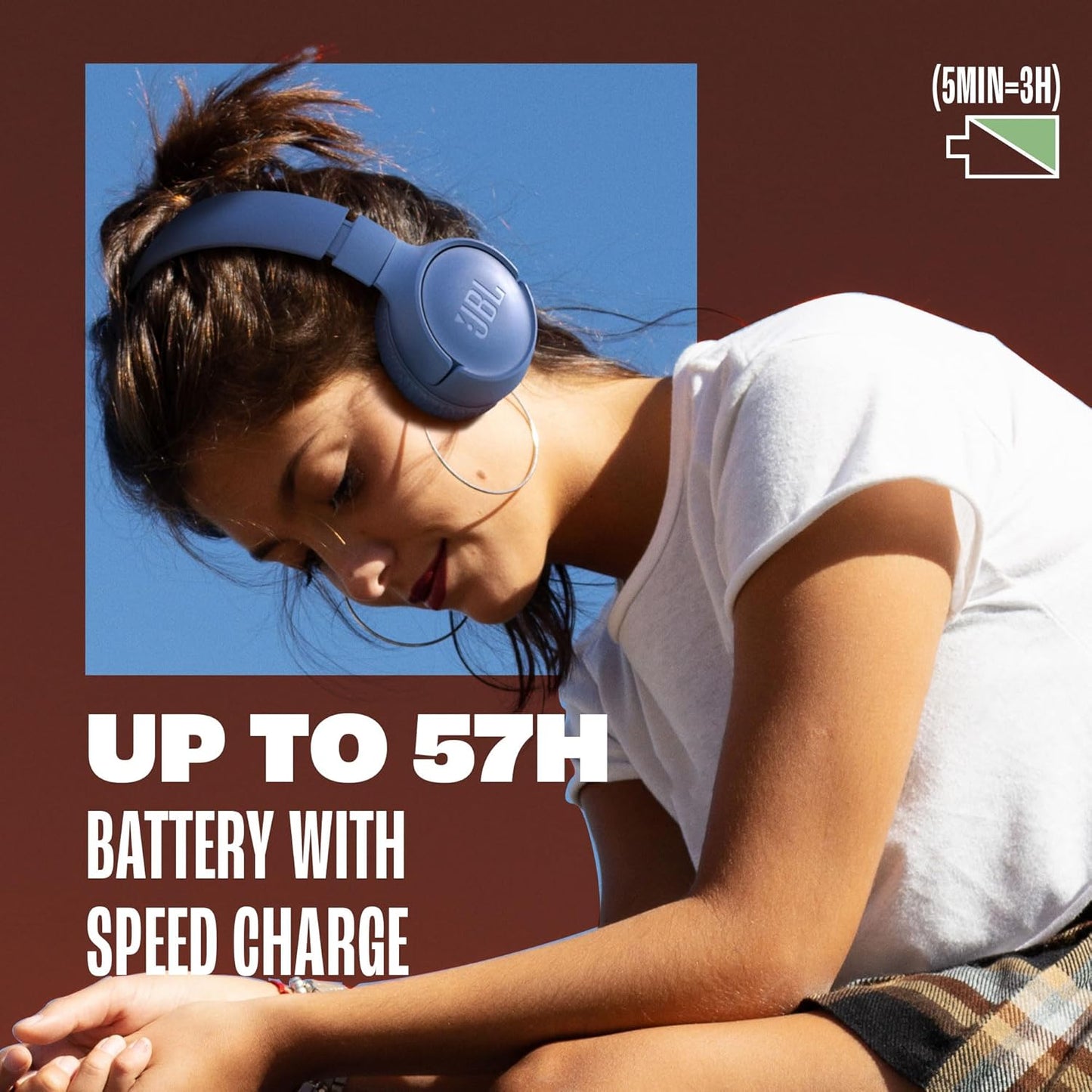 Tune 520BT Wireless On-Ear Headphones - 57H Battery Life with Speed Charge (Purple)