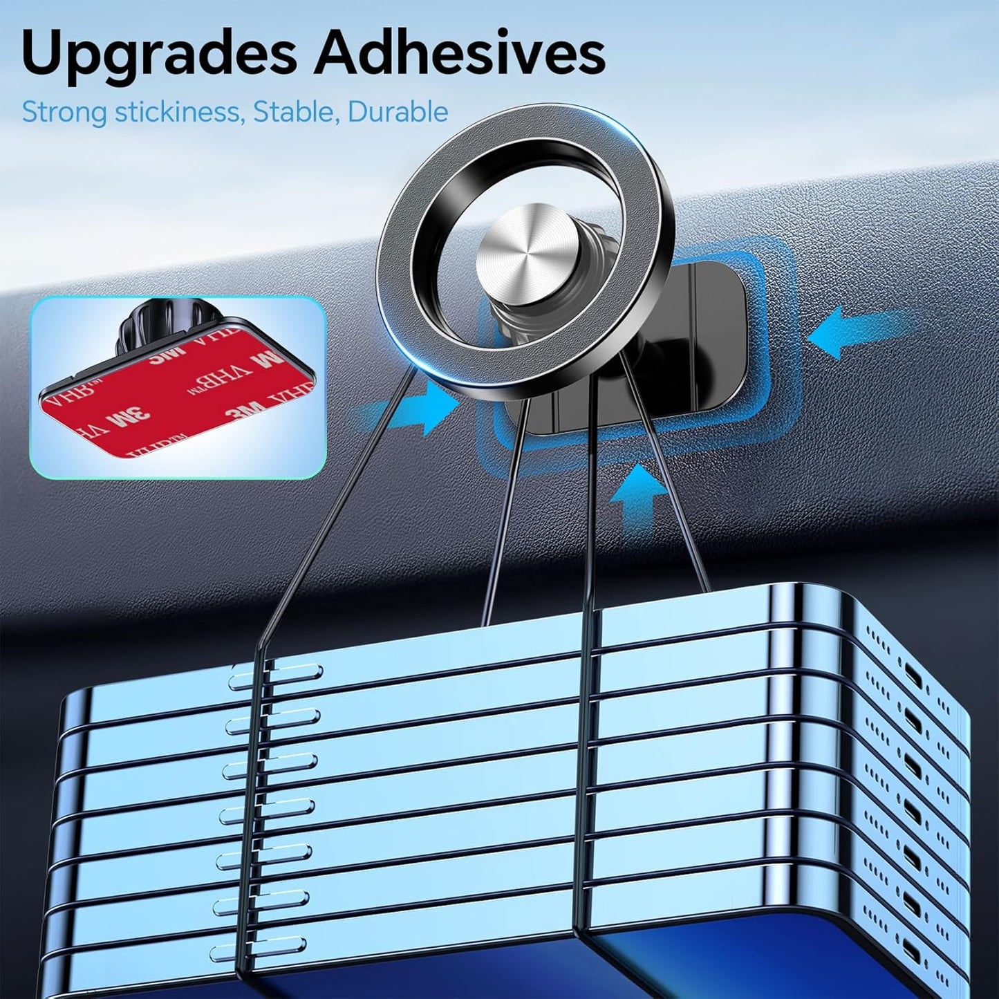 MagSafe Car Mount with 20 Strong Magnets - 360° Magnetic Phone Holder for iPhone