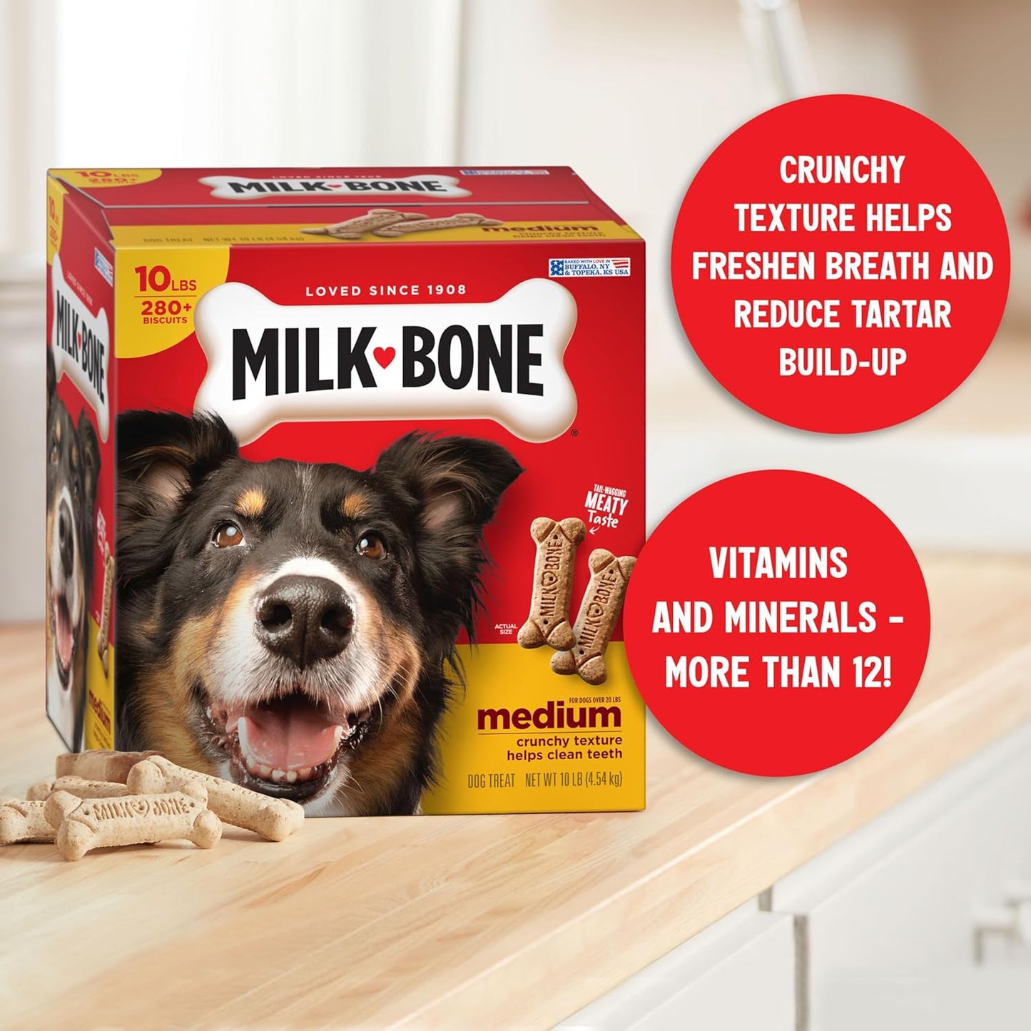 Milk-Bone Original Dog Treats Biscuits for Medium Dogs - 10 Pound
