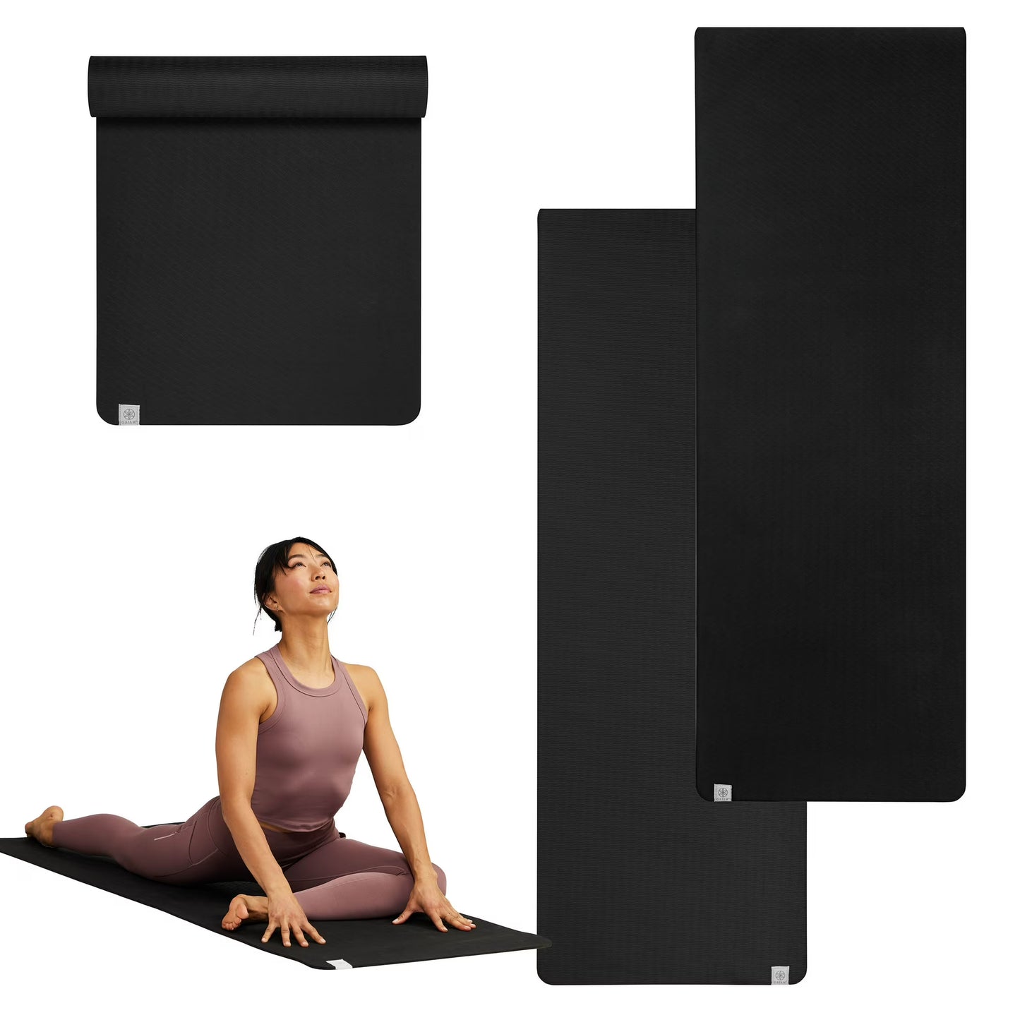 Gaiam Performance Yoga Mat - Durable TPE, 23.5" x 68" x 6MM Thick, Black