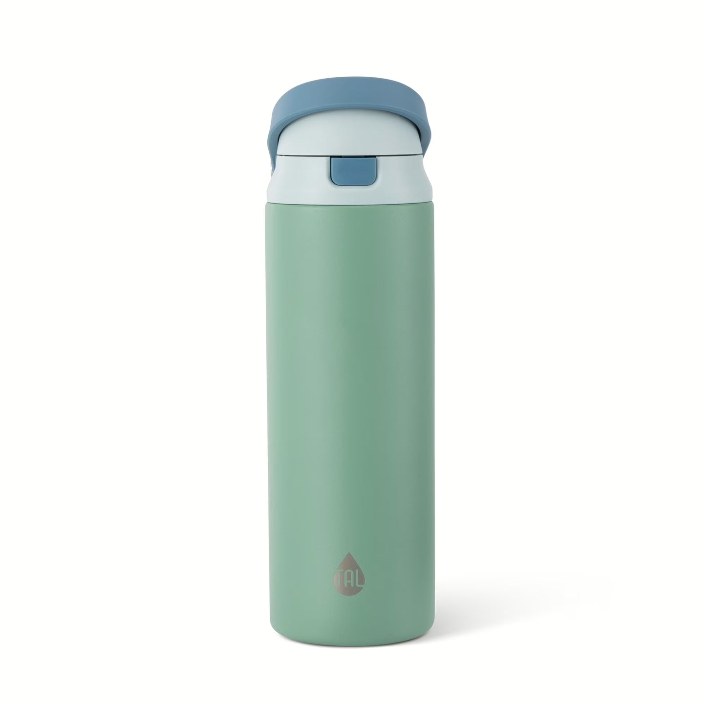 TAL Stainless Steel 2-in-1 Straw and Chug Water Bottle with Push Lid, 24 fl oz, Neon