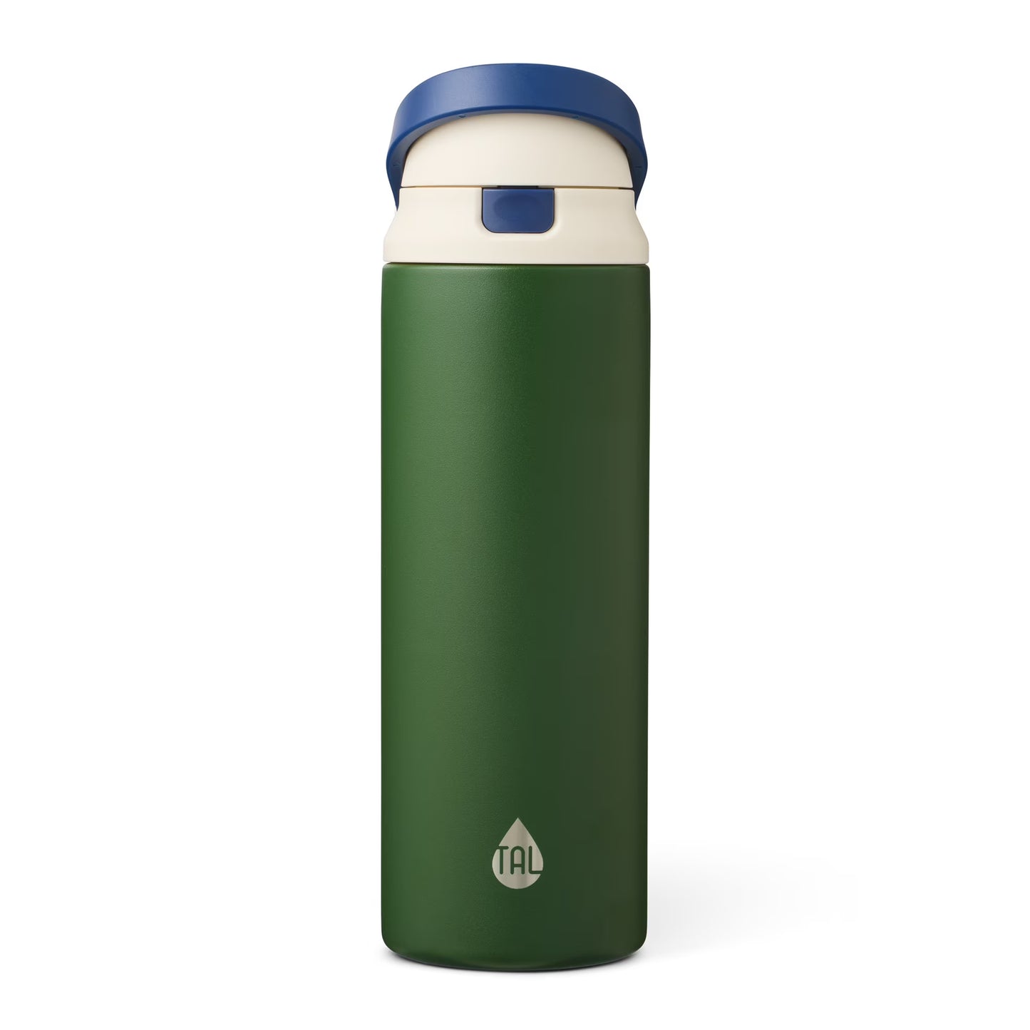 TAL Stainless Steel 2-in-1 Straw and Chug Water Bottle with Push Lid, 24 fl oz, Neon