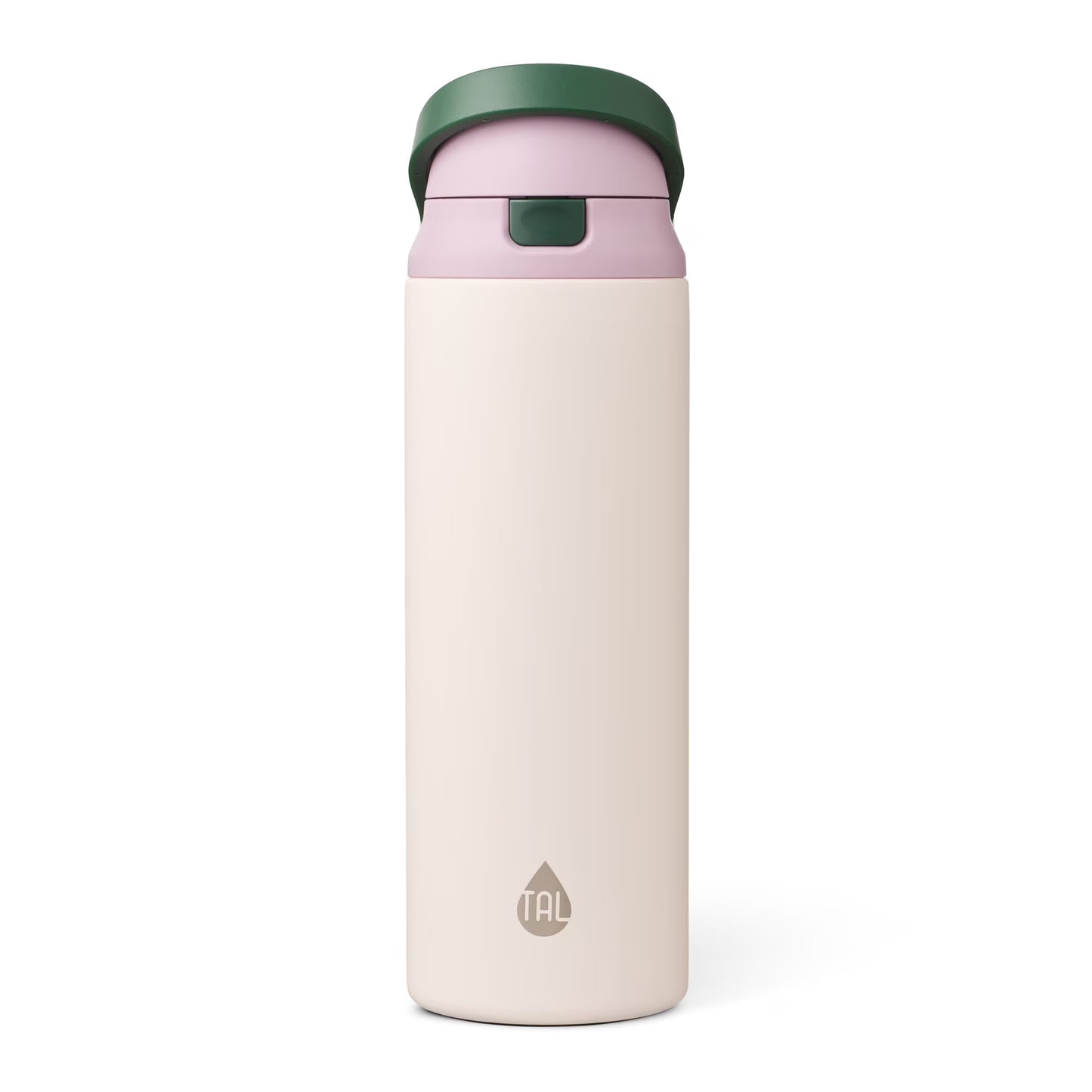 TAL Stainless Steel 2-in-1 Straw and Chug Water Bottle with Push Lid, 24 fl oz, Neon