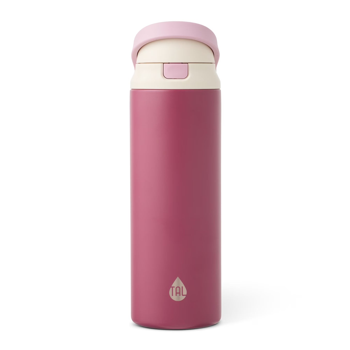 TAL Stainless Steel 2-in-1 Straw and Chug Water Bottle with Push Lid, 24 fl oz, Neon