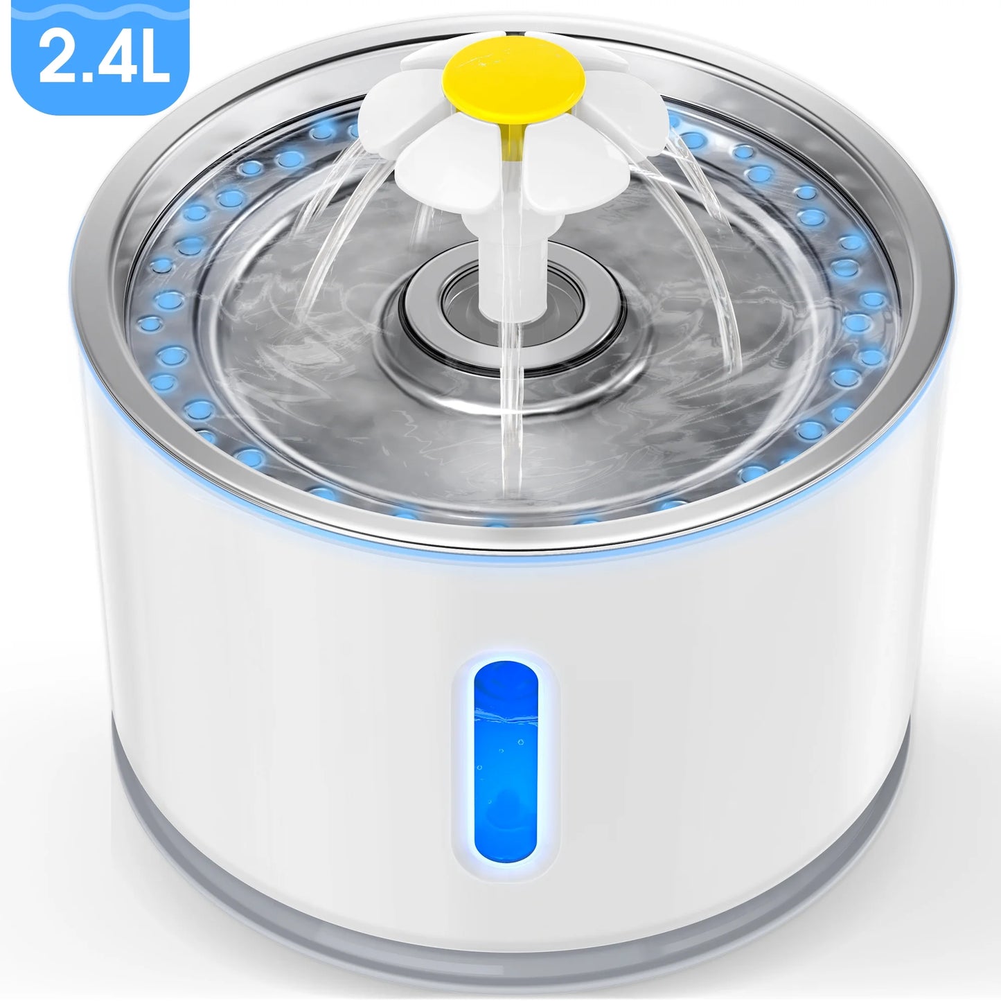 Pet Fountain - Automatic Cat Water Fountain for Cats and Dogs, 80oz/2.4L Capacity