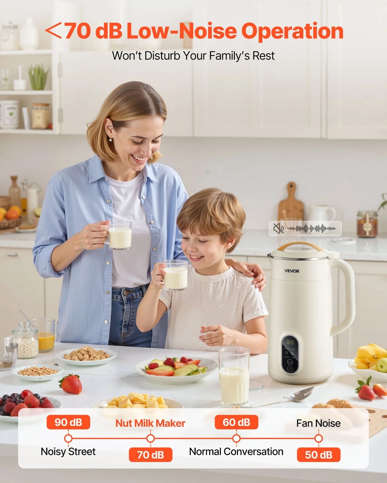 VEVOR 6-in-1 Nut Milk Maker 20 oz | Homemade Oat, Almond & Soy Milk Machine
