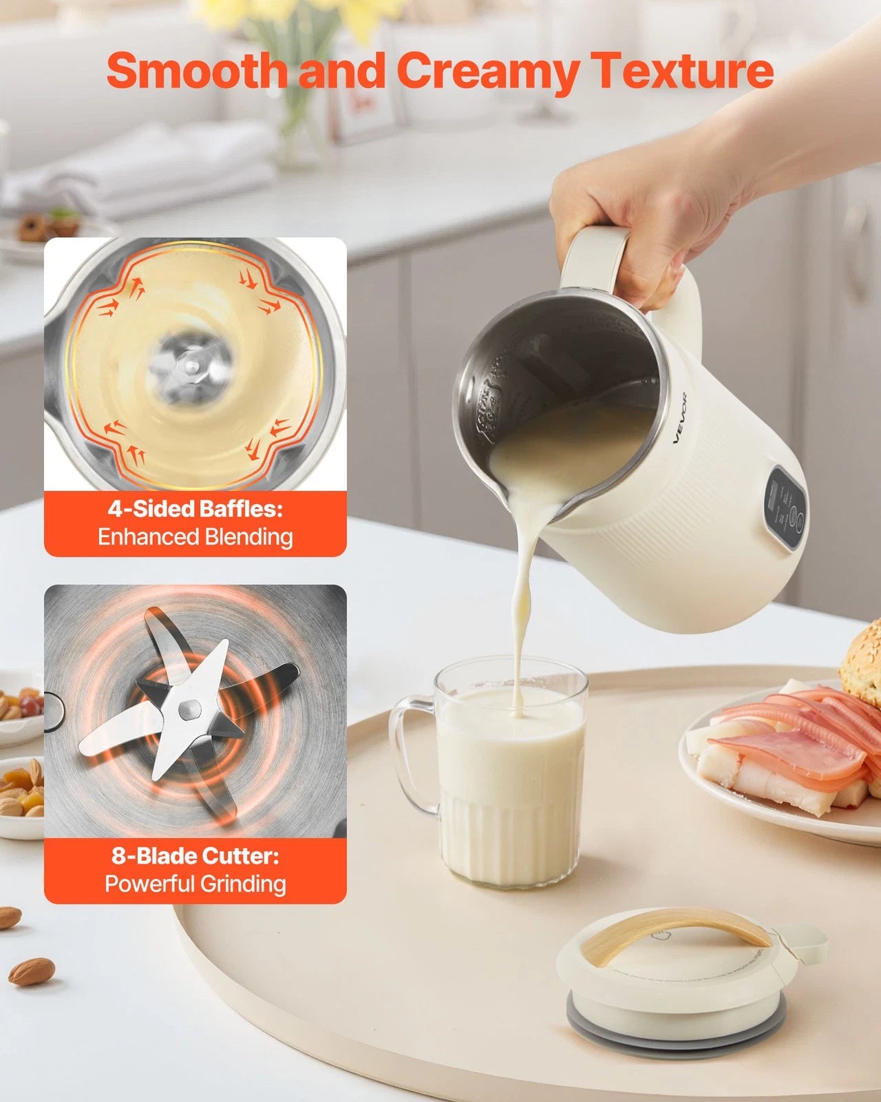 VEVOR 6-in-1 Nut Milk Maker 20 oz | Homemade Oat, Almond & Soy Milk Machine