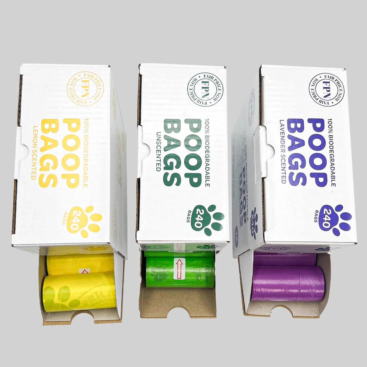 Unscented Dog Poop Bags Biodegradable - 240 Count (16 Refill Rolls) Eco-Friendly Waste Bags