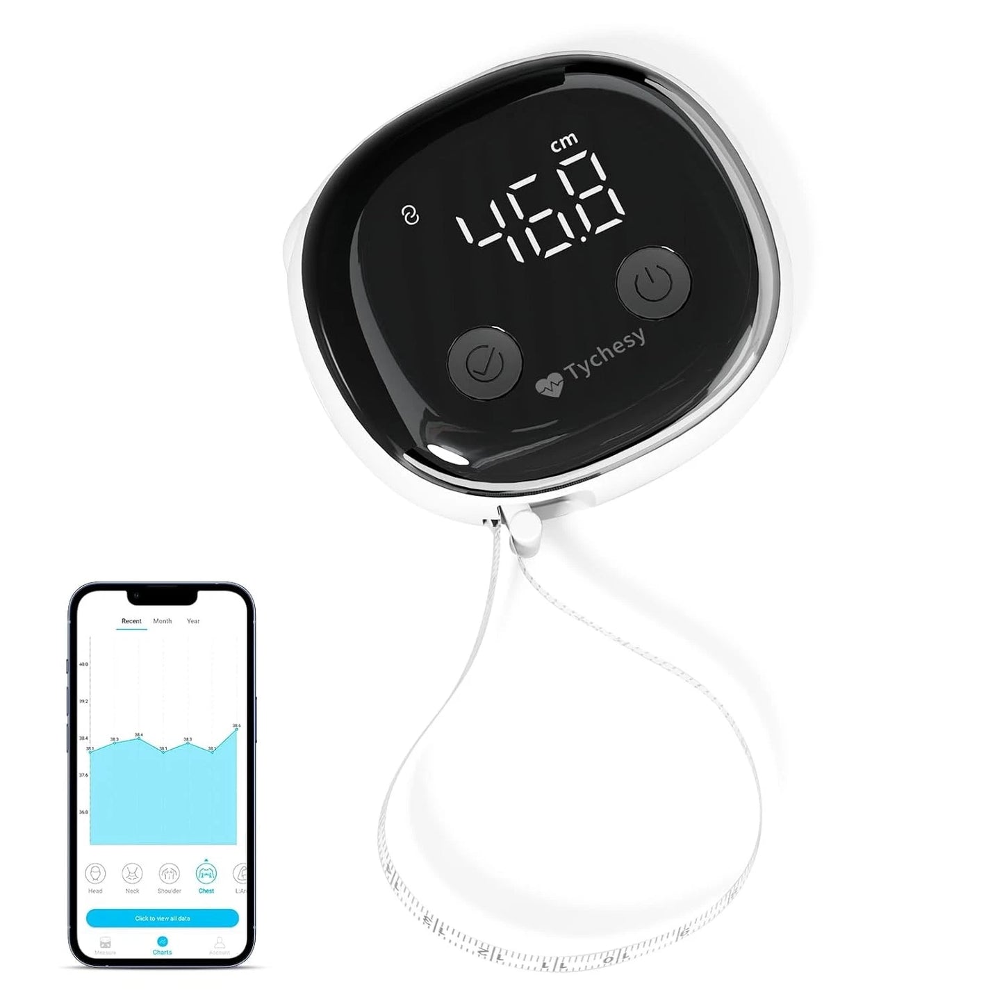 Smart Body Tape Measure - Bluetooth Digital Measuring Tape with APP for Fitness Tracking