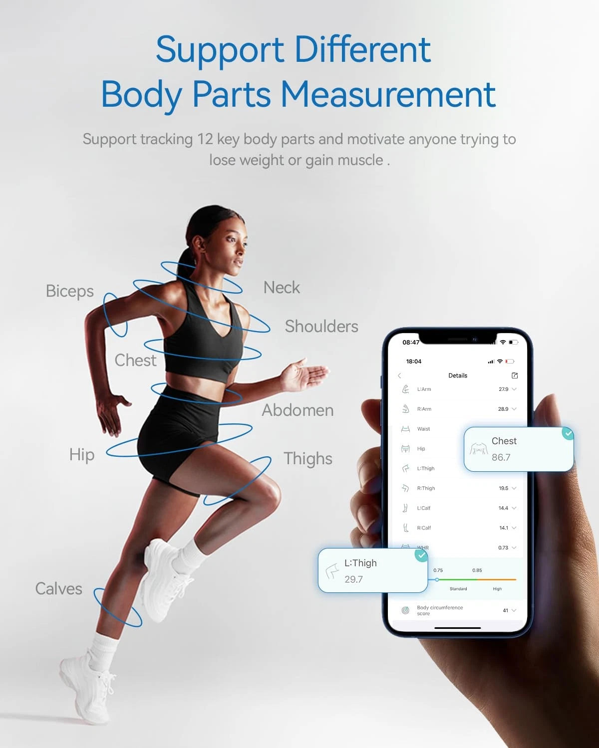 Smart Body Tape Measure - Bluetooth Digital Measuring Tape with APP for Fitness Tracking